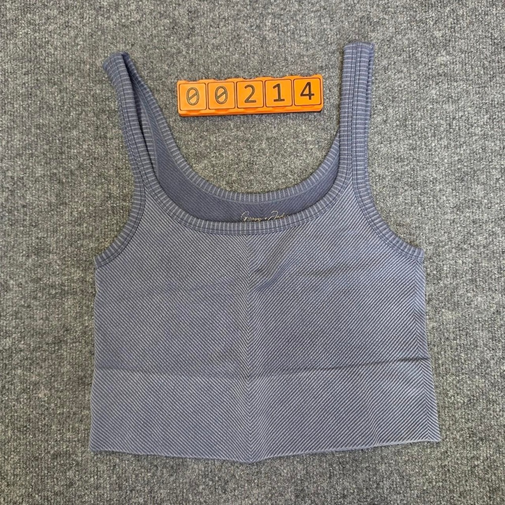 Gypsy + Jade blue crop top. Size L/XL.